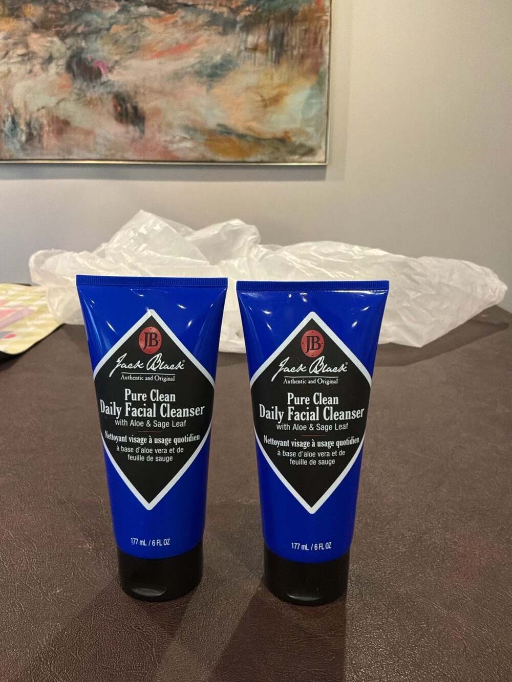 2 pack Jack Black Pure Clean Daily Facial Cleanser with Aloe & Sage Leaf 6 oz ea